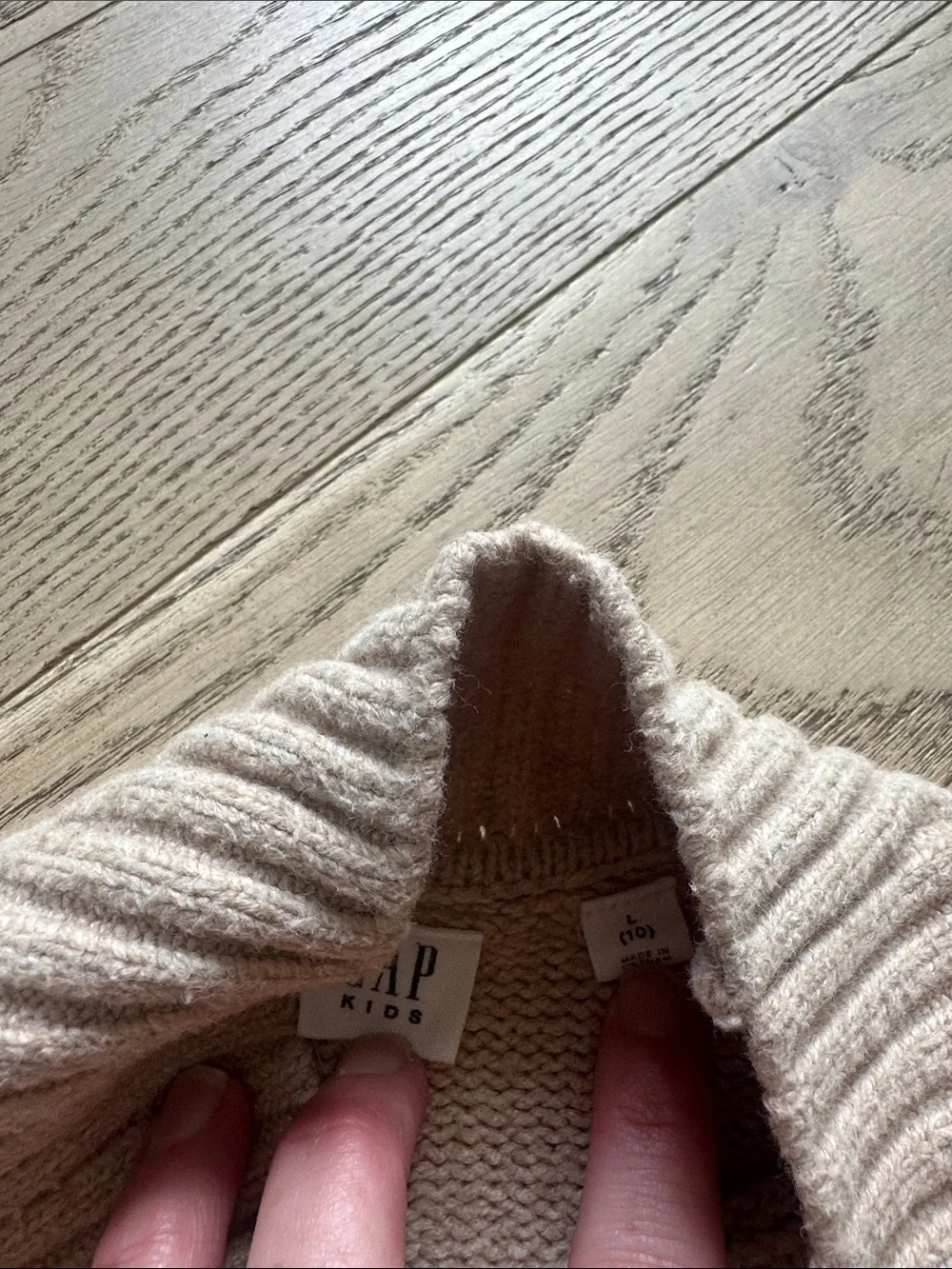 Kids Cream Mock Neck Sweater
